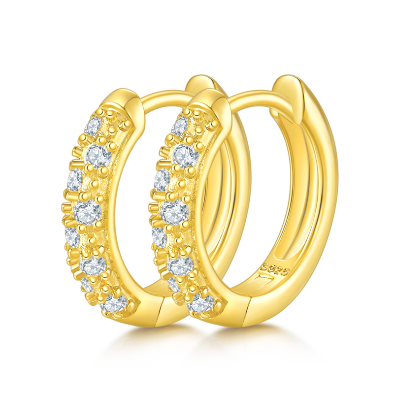 双排对半耳环S925银Moissanite厘石D级0.27ct